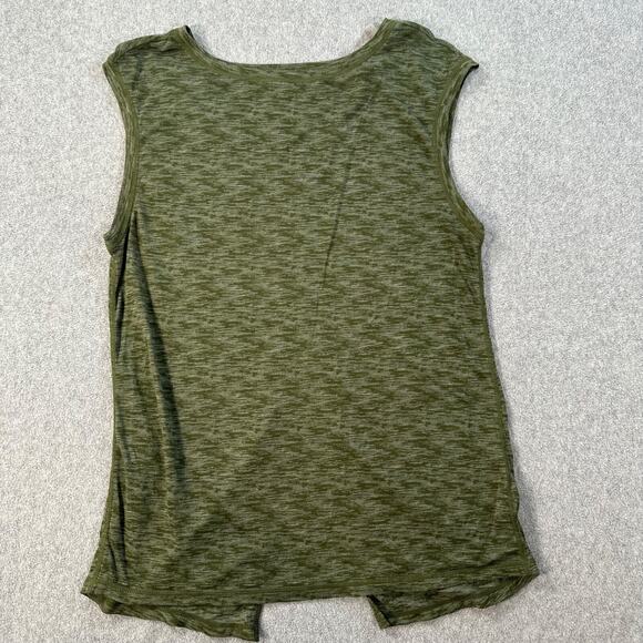 Zella Split Back Athletic Tank Women's Medium Heathered Green Active Gym Workout - Picture 1 of 7